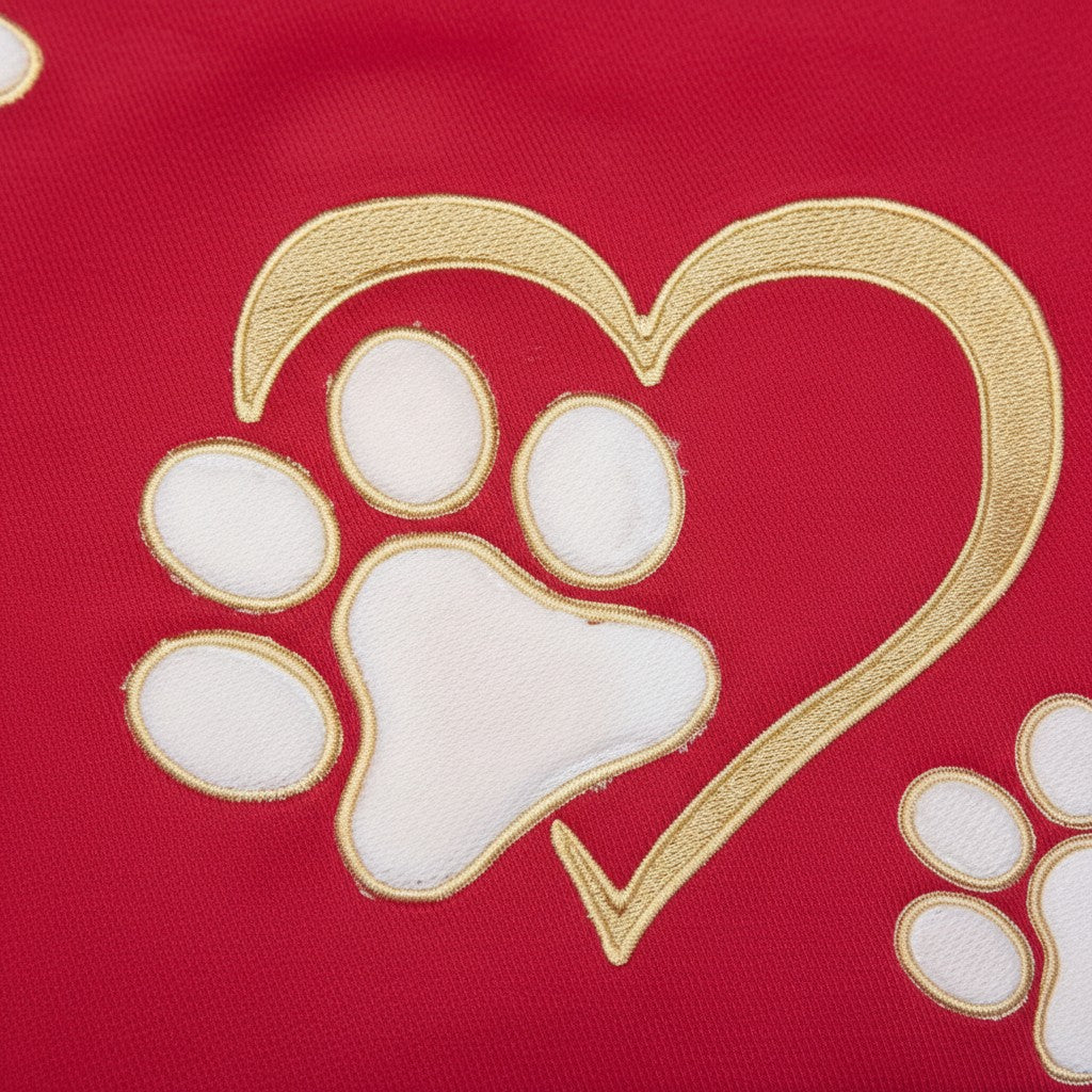 Heart paw applique