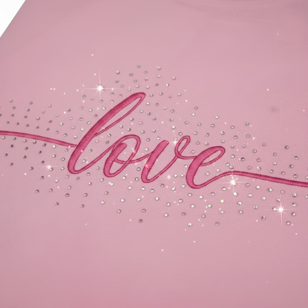 Love in rhinestones sweater