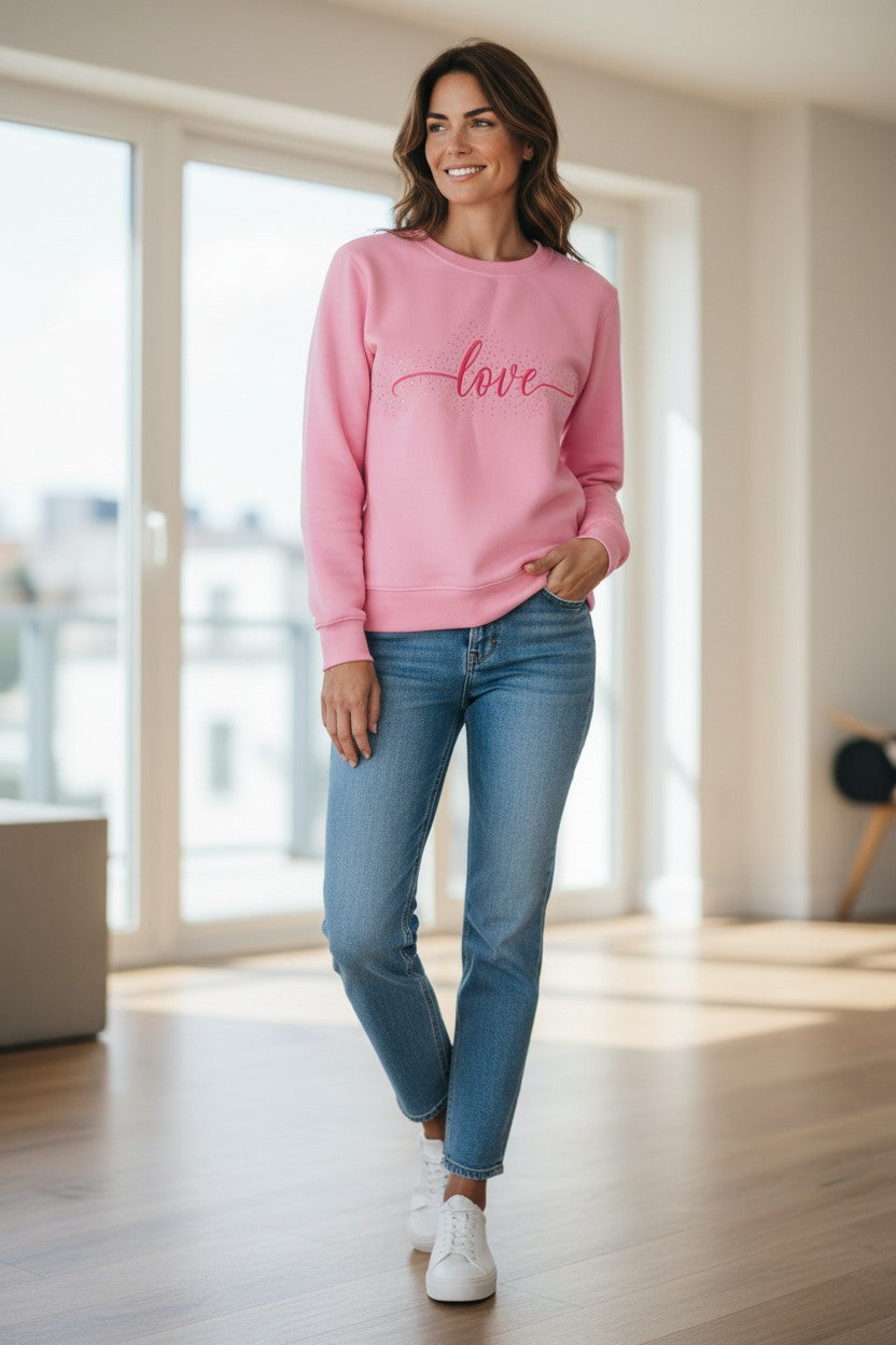 Love in rhinestones sweater