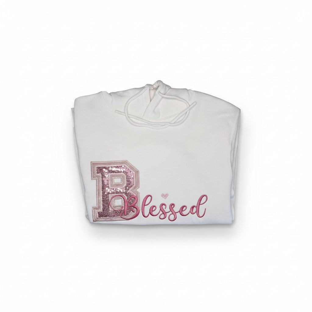 Blessed embroidery applique