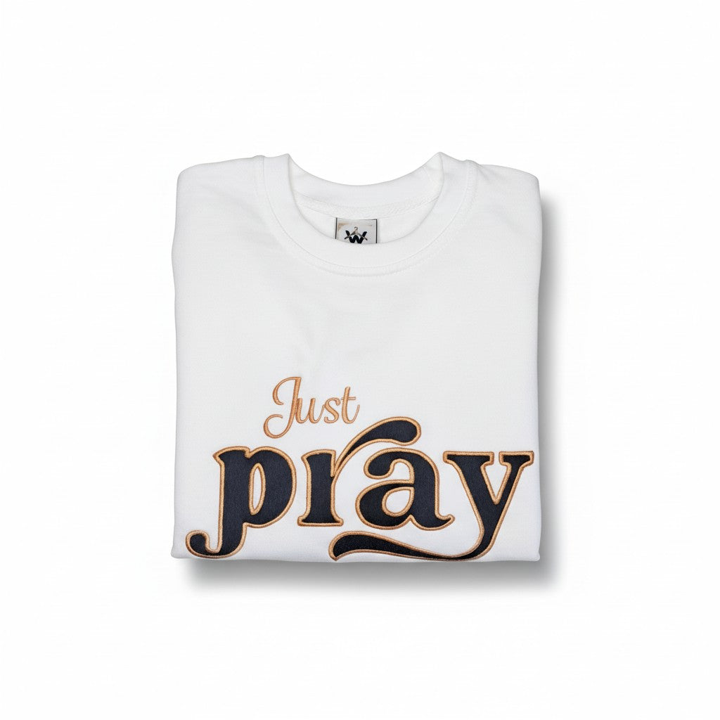 Just pray denim applique
