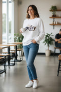 Just pray denim applique