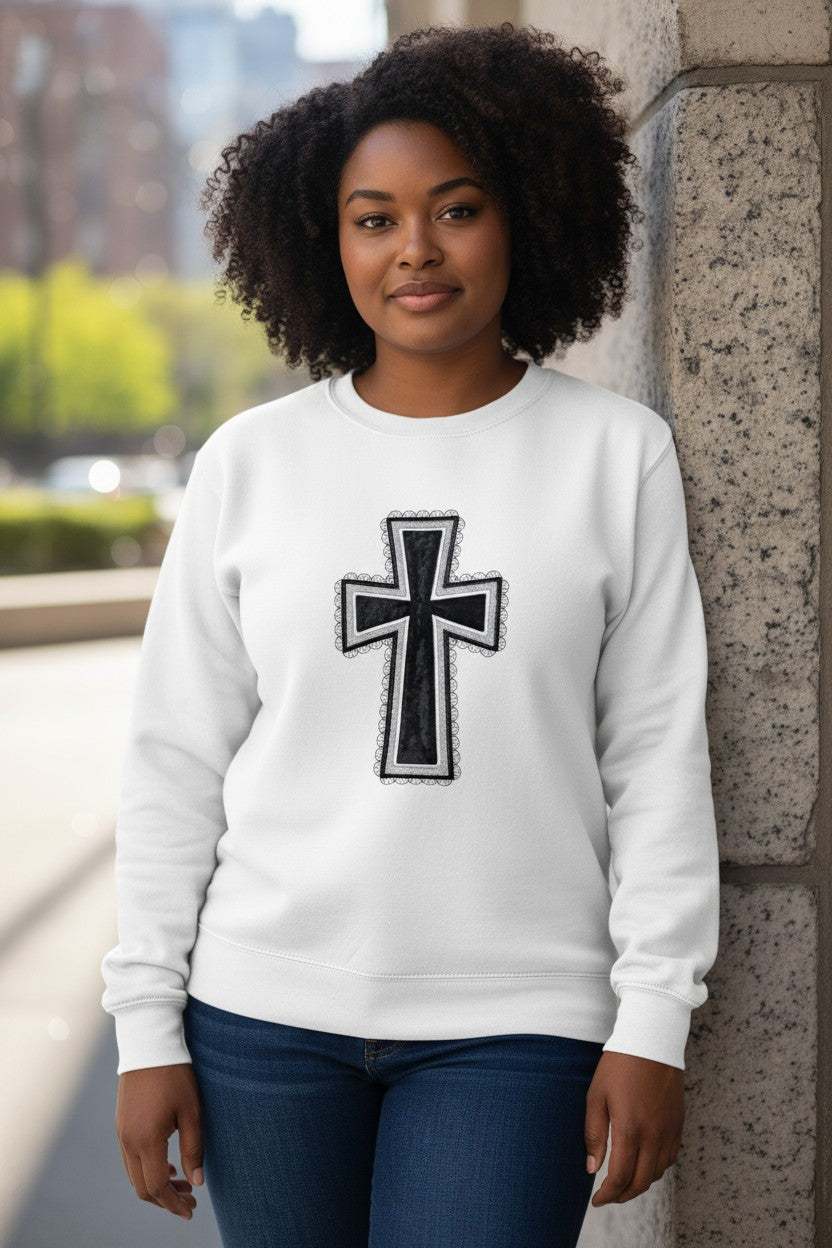 Cross double applique