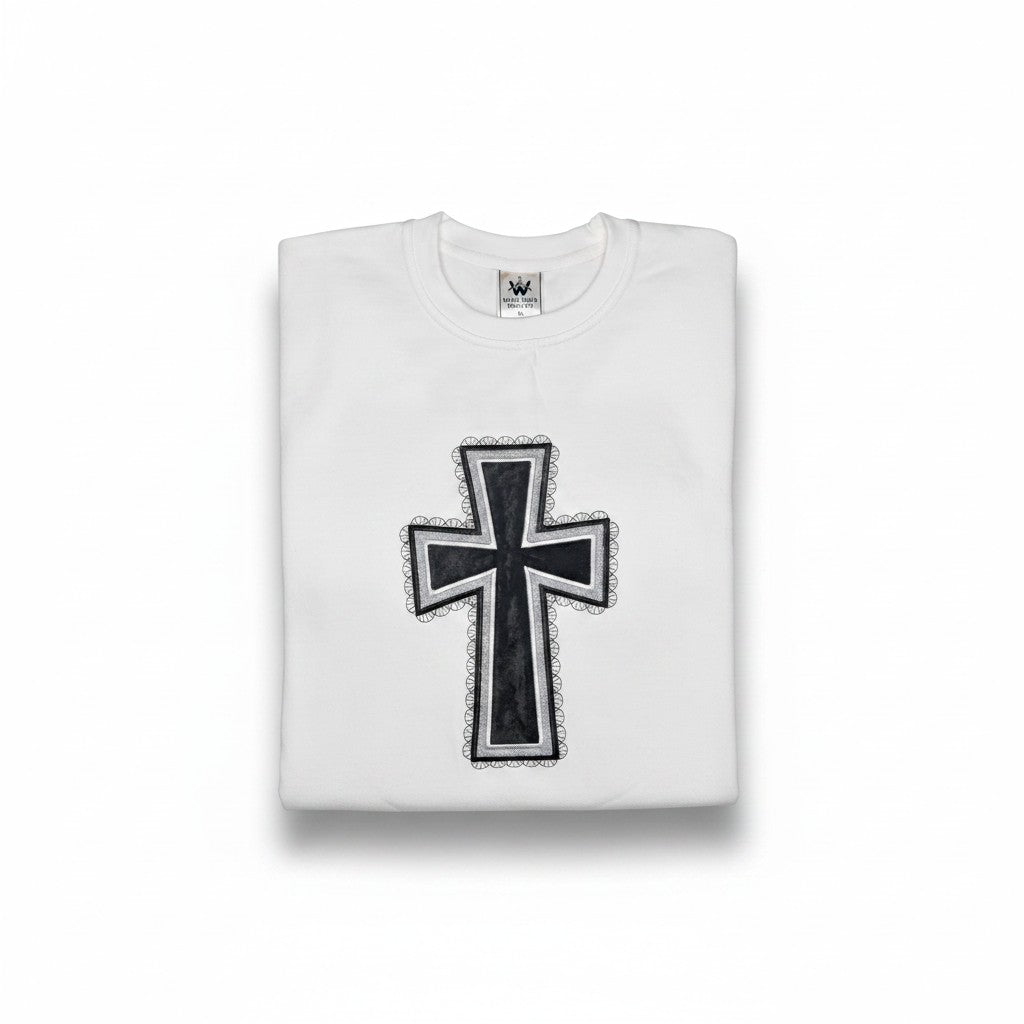 Cross double applique
